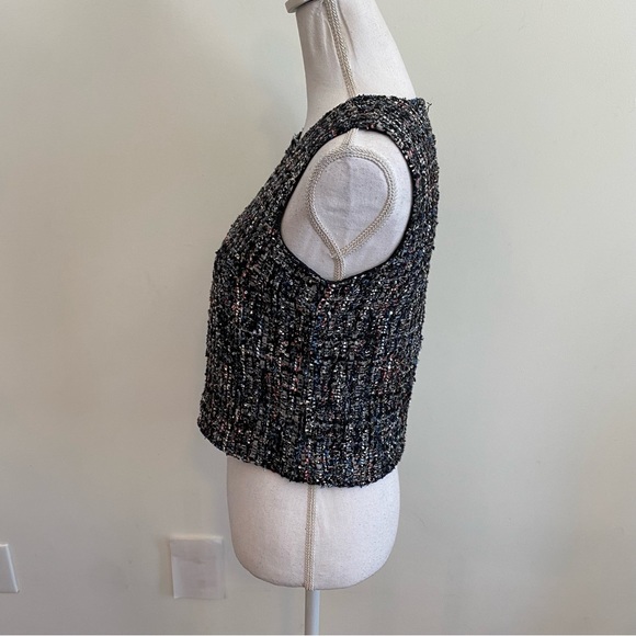 SHEIN Multi Color Tweed Cropped Tank Blouse Size Small - Picture 6 of 11